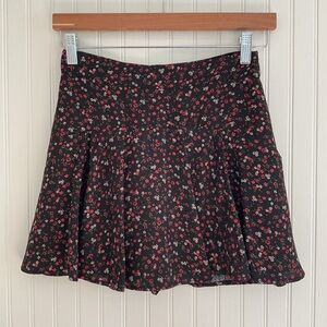Zara Black Floral Ruffle Skort